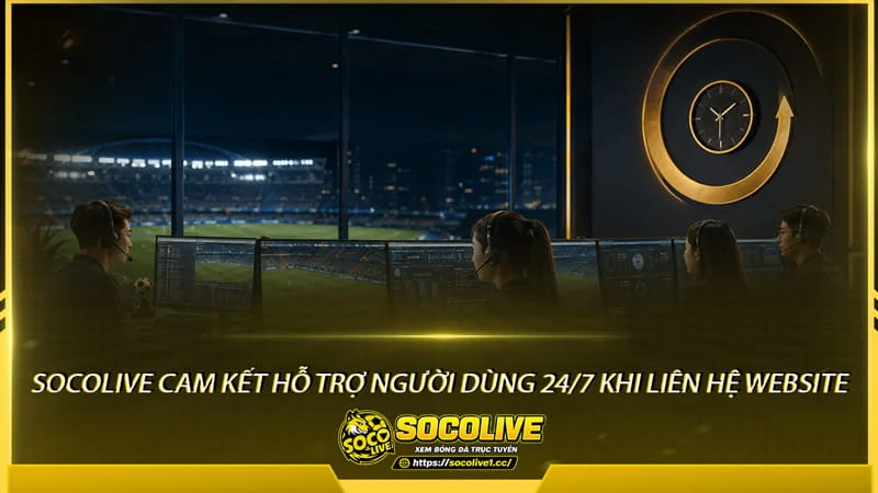 Socolive TV cam kết hỗ trợ người dùng 24/7 khi liên hệ website