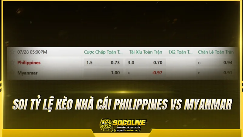 Soi tỷ lệ kèo nhà cái Philippines vs Myanmar