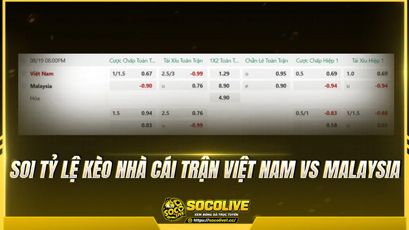 Soi tỷ lệ kèo nhà cái trận Việt Nam vs Malaysia Soi tỷ lệ kèo nhà cái trận Việt Nam vs Malaysia